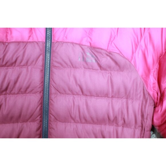 LL Bean 650 Down Fill Colorblock Full Zipper Jacket Pink Blue XXS Pet - Picture 4 of 12